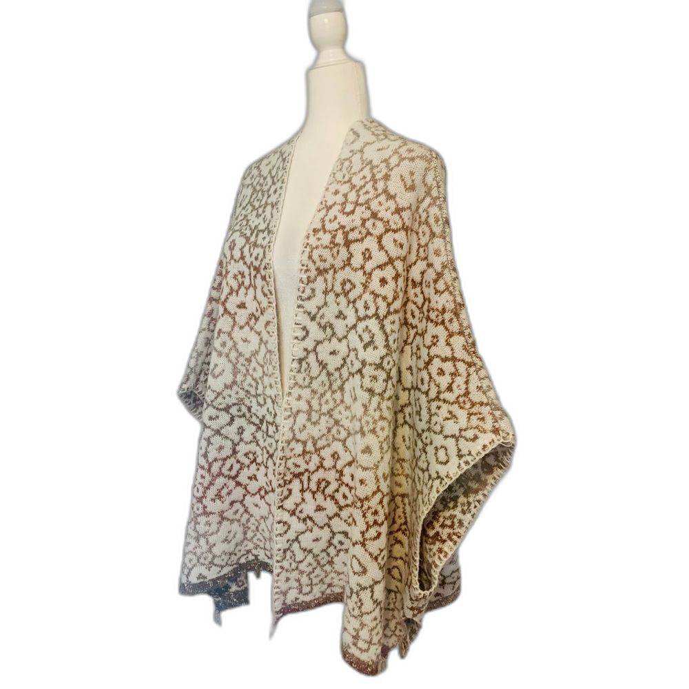 Knox Rose Women Size XXL Poncho Wrap Cardigan Abstract Print Cozy Boho